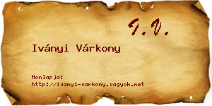 Iványi Várkony névjegykártya